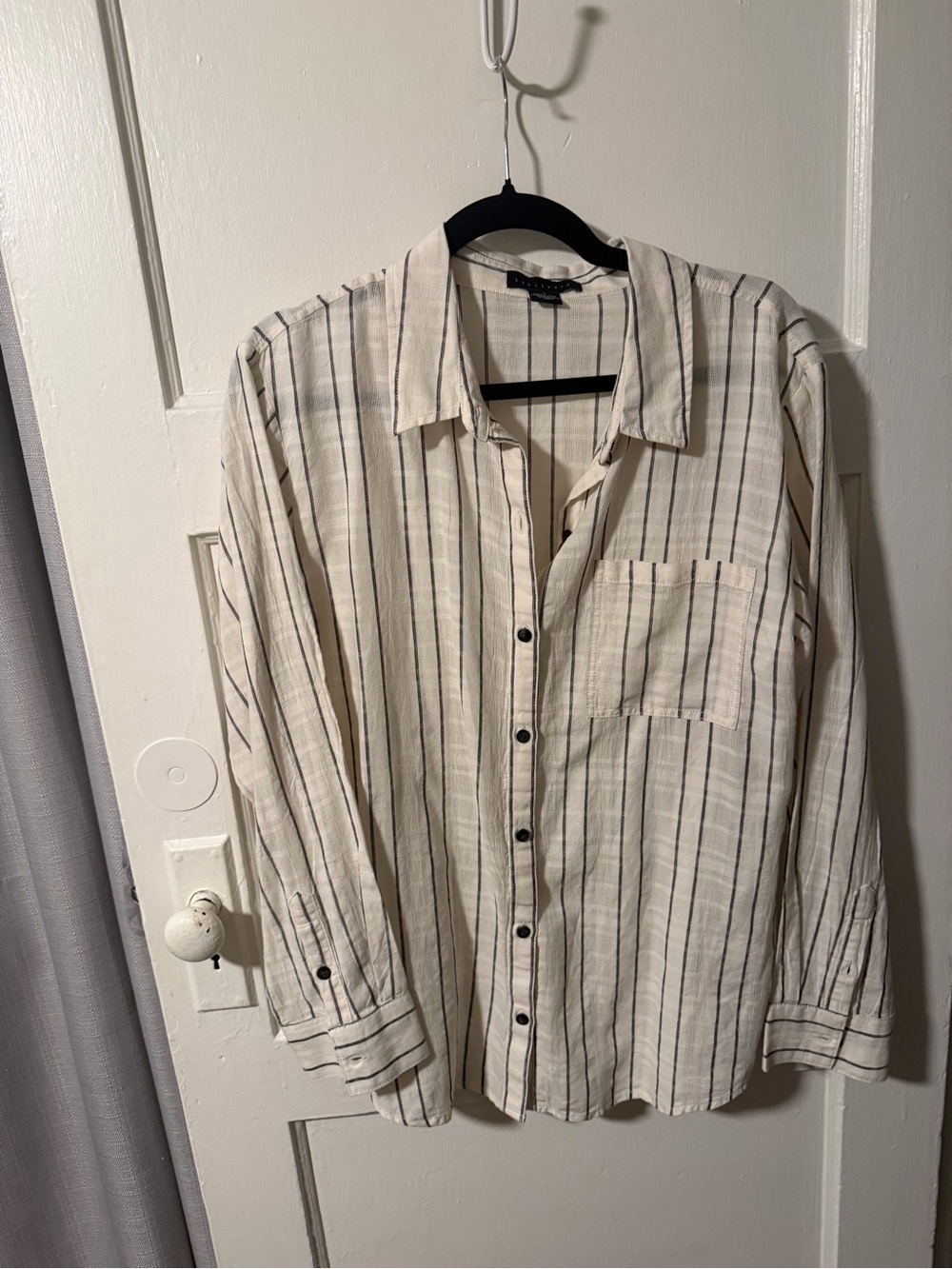 Sanctuary Boyfriend Shirt Cotton Blend Oversized Long Sleeve Button Down Sz L